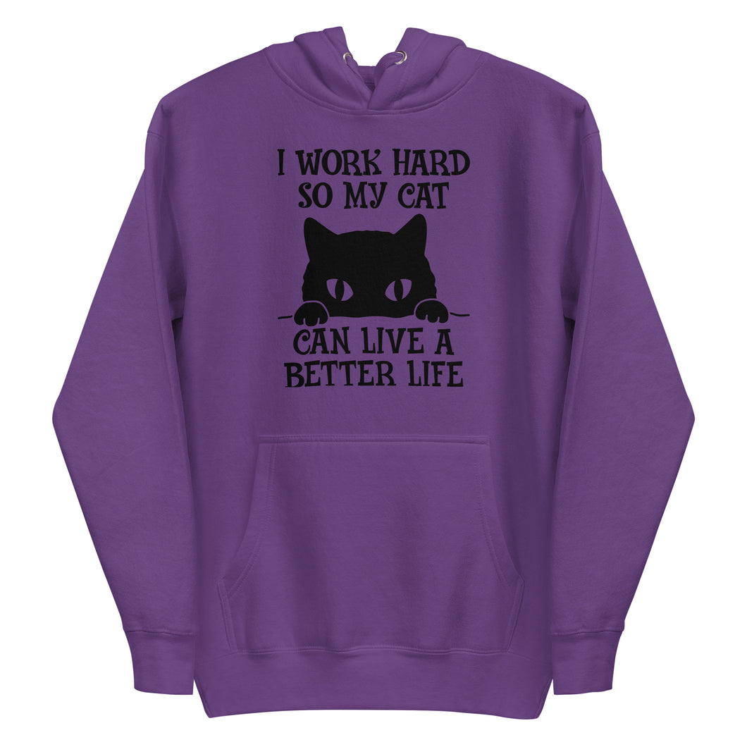 Unisex Hoodie for Cat lover | Work Hard for my cat