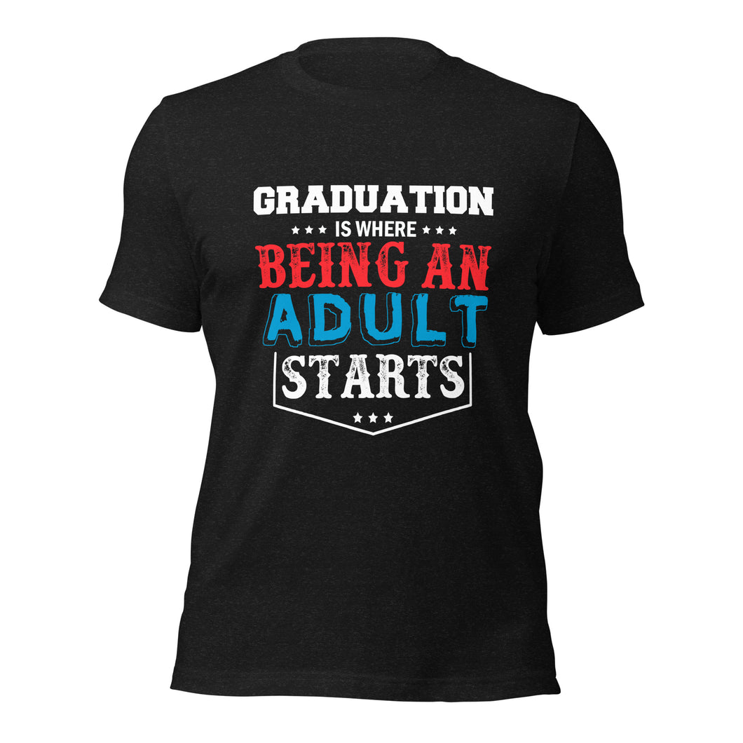 Unisex t-shirt For Graduates | Graduation | T-Shirt for Student | Officially Adulty