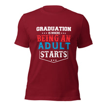 Load image into Gallery viewer, Unisex t-shirt For Graduates | Graduation | T-Shirt for Student | Officially Adulty
