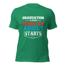 Load image into Gallery viewer, Unisex t-shirt For Graduates | Graduation | T-Shirt for Student | Officially Adulty
