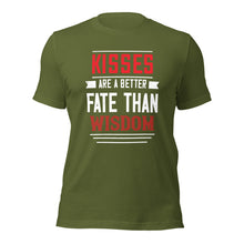 Load image into Gallery viewer, Unisex t-shirt for valentines day | Love t-shirt |  Kisses are better fate than wisdom
