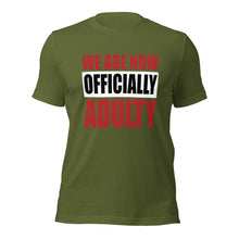 Load image into Gallery viewer, Unisex t-shirt For Graduates | Graduation | T-Shirt for Student | Officially Adulty
