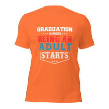 Load image into Gallery viewer, Unisex t-shirt For Graduates | Graduation | T-Shirt for Student | Officially Adulty
