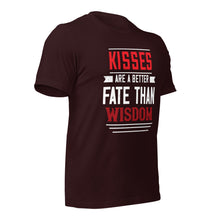 Load image into Gallery viewer, Unisex t-shirt for valentines day | Love t-shirt |  Kisses are better fate than wisdom
